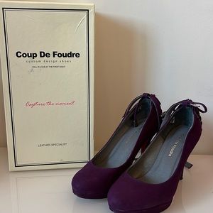 Purple suede heels